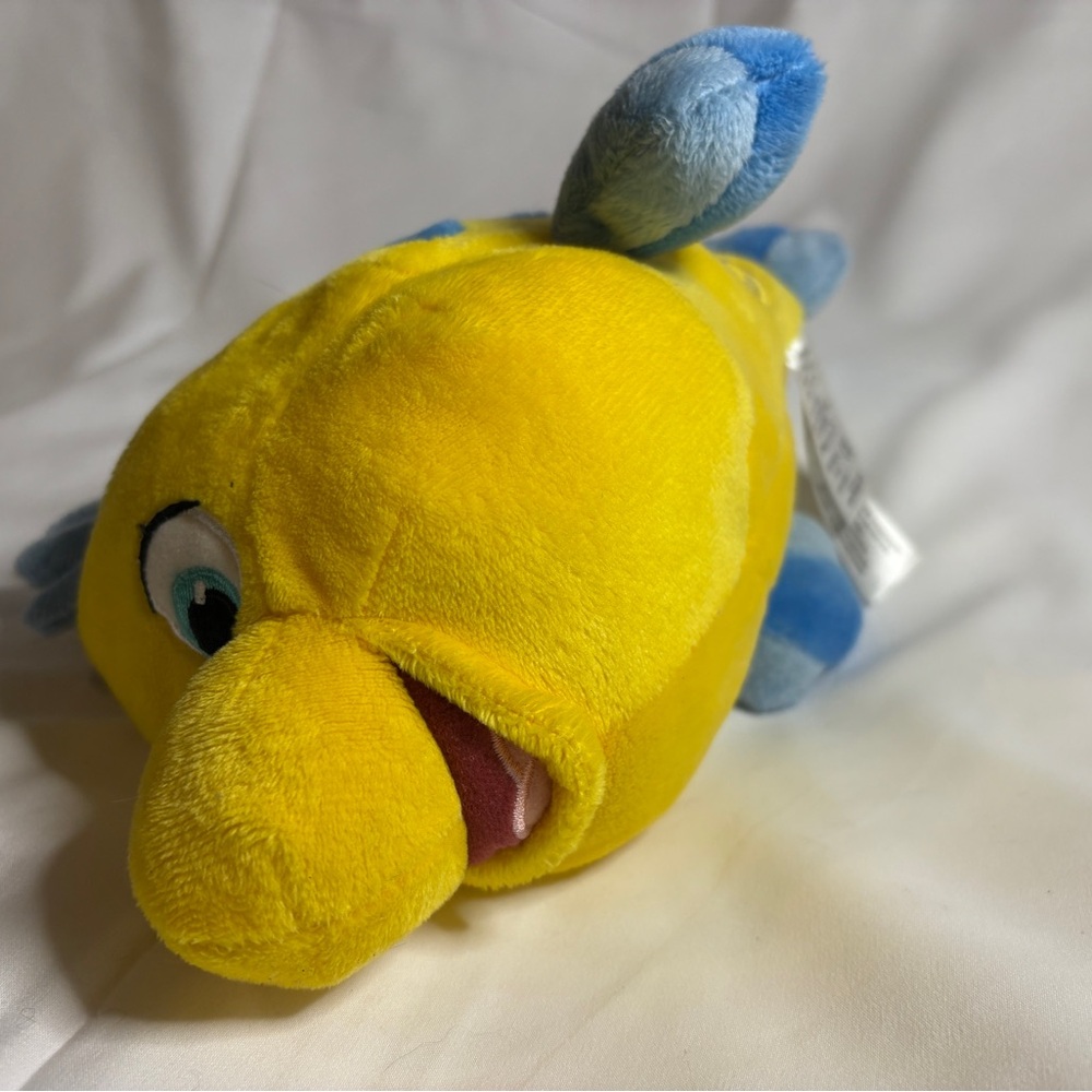 Disney Flounder from The Little Mermaid Yellow and Blue Fish Plush - Picture 7 of 10